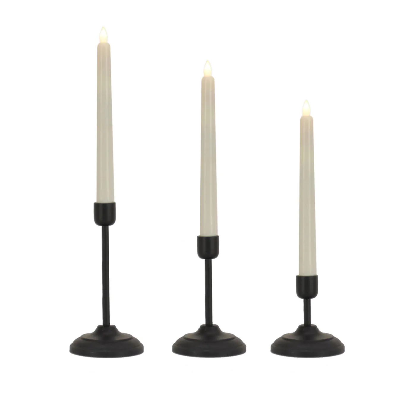 HGTV Home Collection Flameless Heritage Candle Set, Black Base