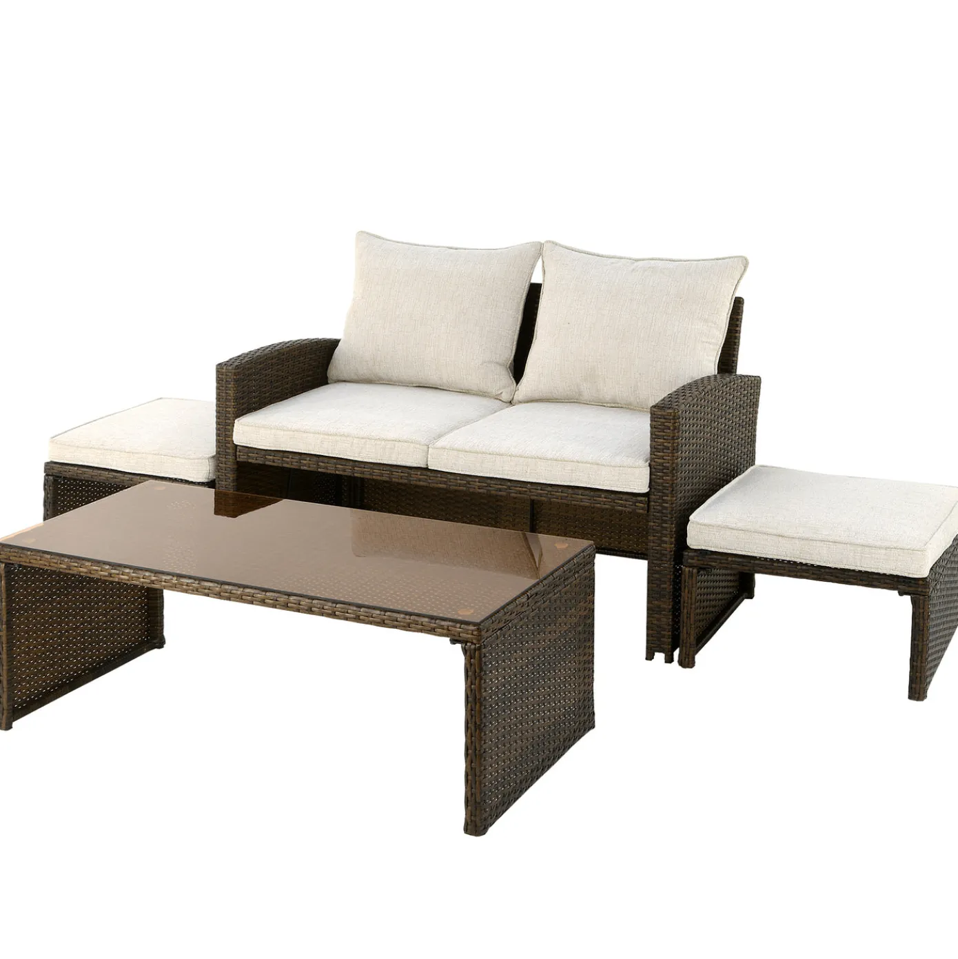4-Piece Norton Collection All-Weather Wicker Conversation Set