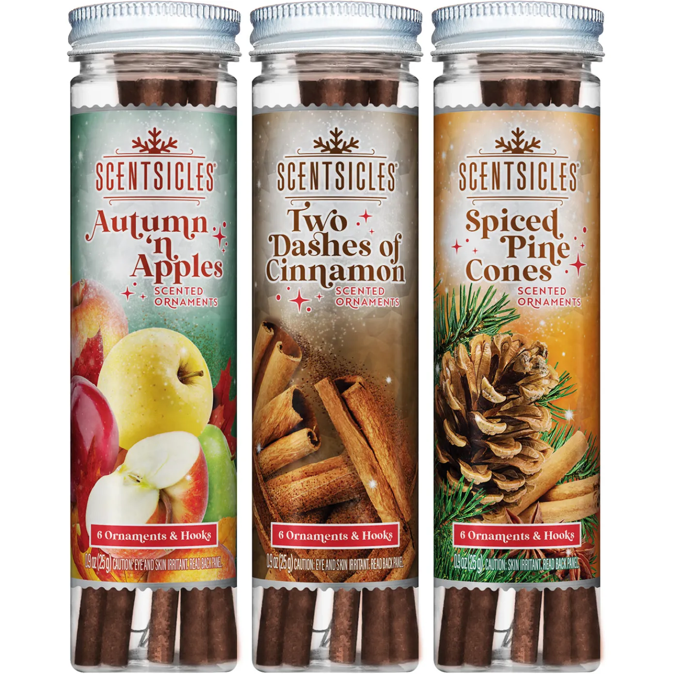 Scentsicles, 6pc Stick, Autumn 'n Apples, Two Dashes of Cinnamon, Spiced Pine Cones - 3 Pack